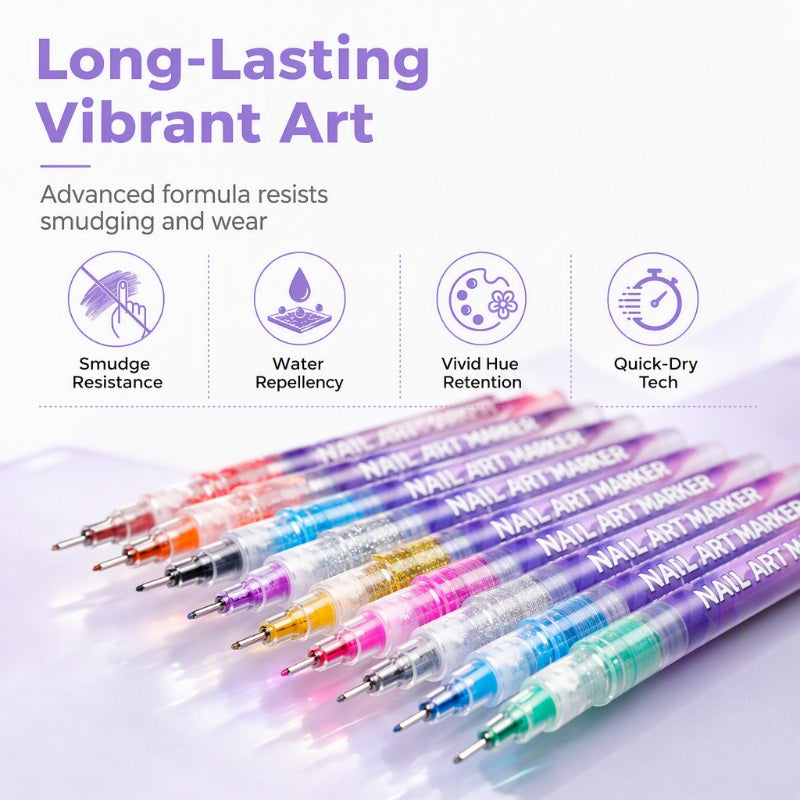 12 Colors Nail Art Graffiti Pens Set