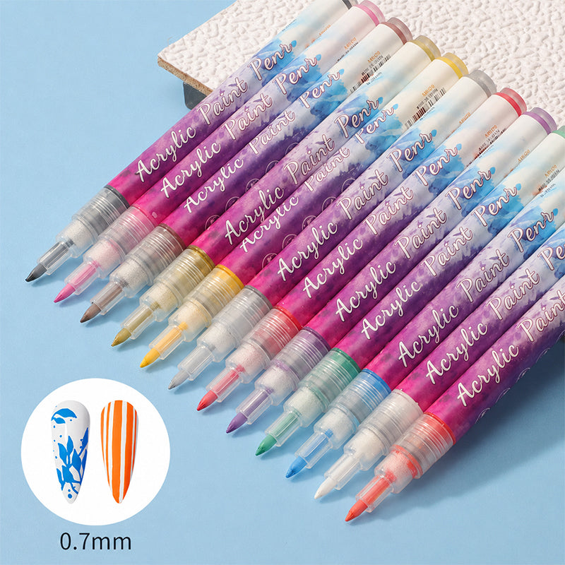 12 Colors Nail Art Graffiti Pens Set