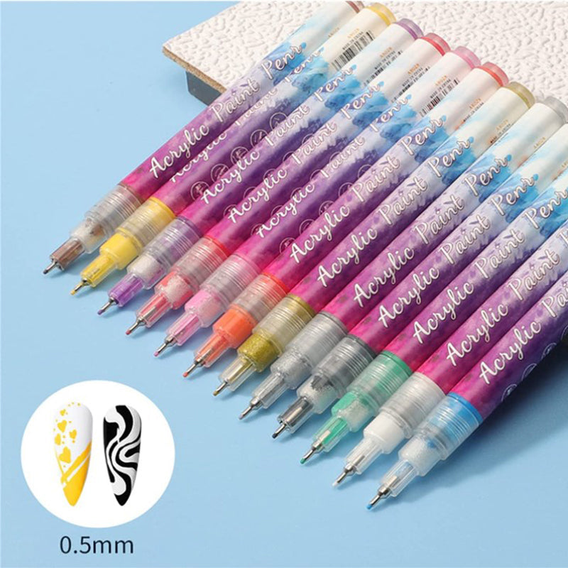 12 Colors Nail Art Graffiti Pens Set