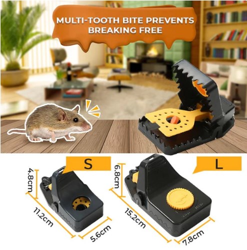 🐭 Reusable Sensitive Mousetrap – Quick-Set Washable Mouse Trap with Dual-Spring Trigger