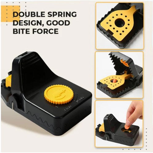 🐭 Reusable Sensitive Mousetrap – Quick-Set Washable Mouse Trap with Dual-Spring Trigger