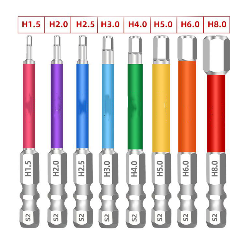 🛠️50% OFF NOW! Magnetic Anti-Slip Screwdriver Bit Set – S2 Steel Hex Driver Bits, Color Coded Magnetic Drill Bits for Electric Screwdriver & Hand Repair Work