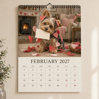 🐶📅 2027 Yorkshire Terrier Wall Calendar – 12 Months of Adorable Yorkies