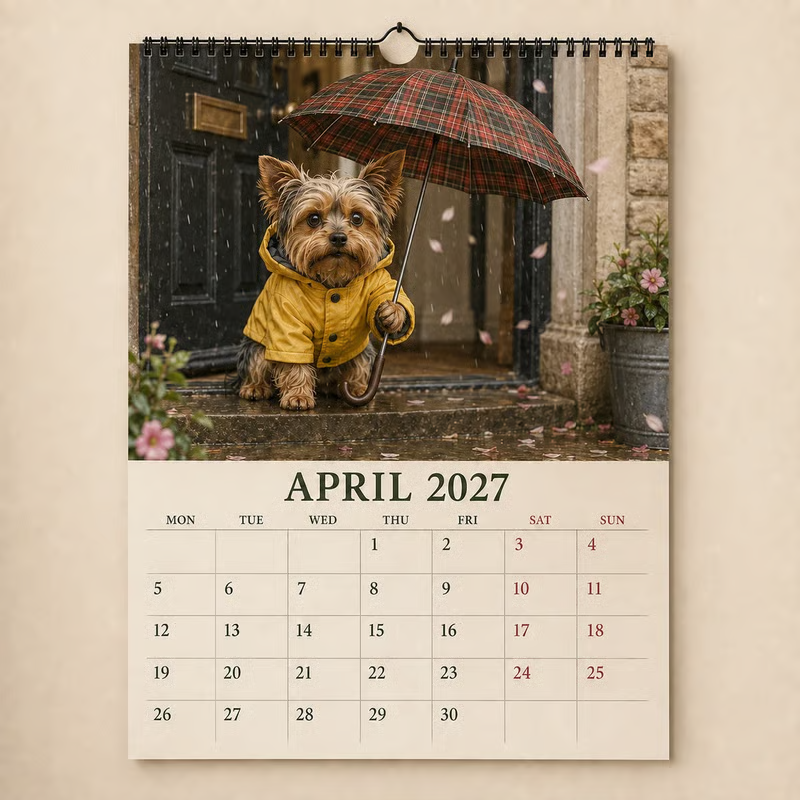 🐶📅 2027 Yorkshire Terrier Wall Calendar – 12 Months of Adorable Yorkies