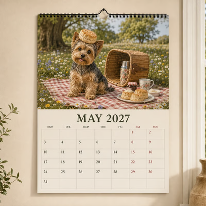 🐶📅 2027 Yorkshire Terrier Wall Calendar – 12 Months of Adorable Yorkies