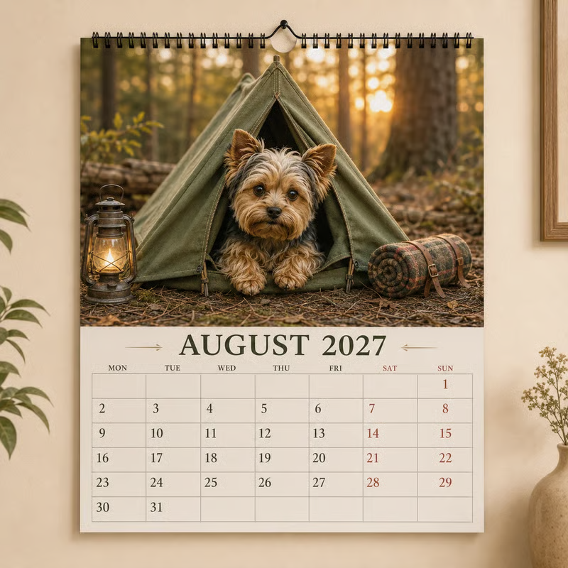 🐶📅 2027 Yorkshire Terrier Wall Calendar – 12 Months of Adorable Yorkies