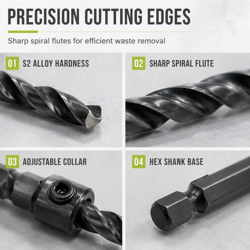Hex Shank Countersink Drill Bit Set