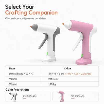 Rechargeable Hot Melt Glue Gun with Stand and 10 Glue Sticks