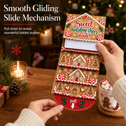 🎄🎁 Christmas Pull-Tab 3D Greeting Card – Interactive Sliding Design