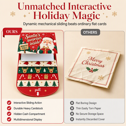 🎄🎁 Christmas Pull-Tab 3D Greeting Card – Interactive Sliding Design
