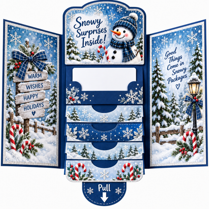 🎄🎁 Christmas Pull-Tab 3D Greeting Card – Interactive Sliding Design