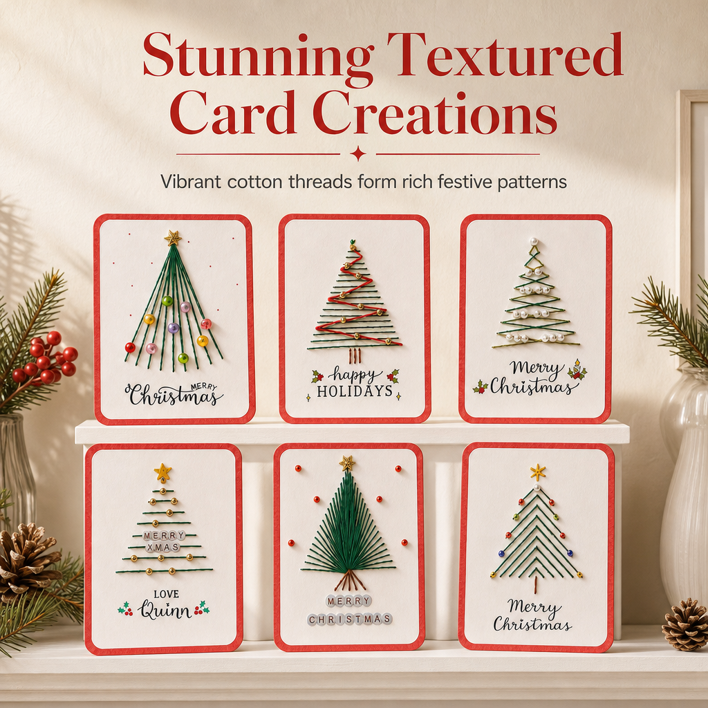 ⏳Limited-time 50% off⏰Merry Christmas DIY Greeting Card Making Kit🎄🧵📇