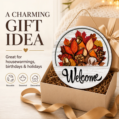 🍂 Magnetic Welcome Sign – 16PCS Seasonal Front Door Decorations