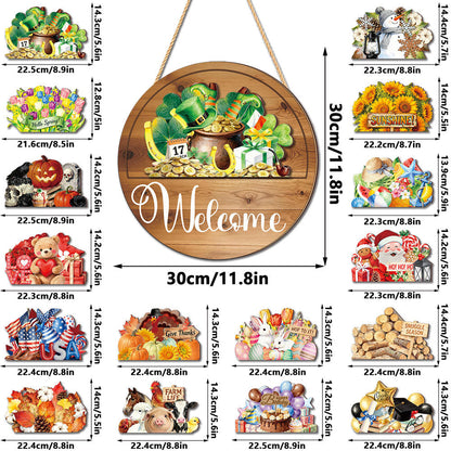 🍂 Magnetic Welcome Sign – 16PCS Seasonal Front Door Decorations