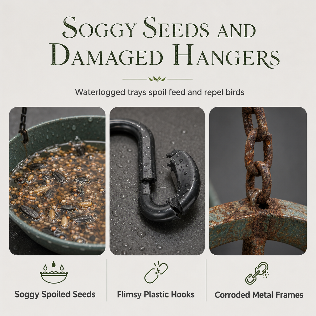 🐦 Covered Hanging Bird Feeder – Keep Bird Seed Drier Outdoors
