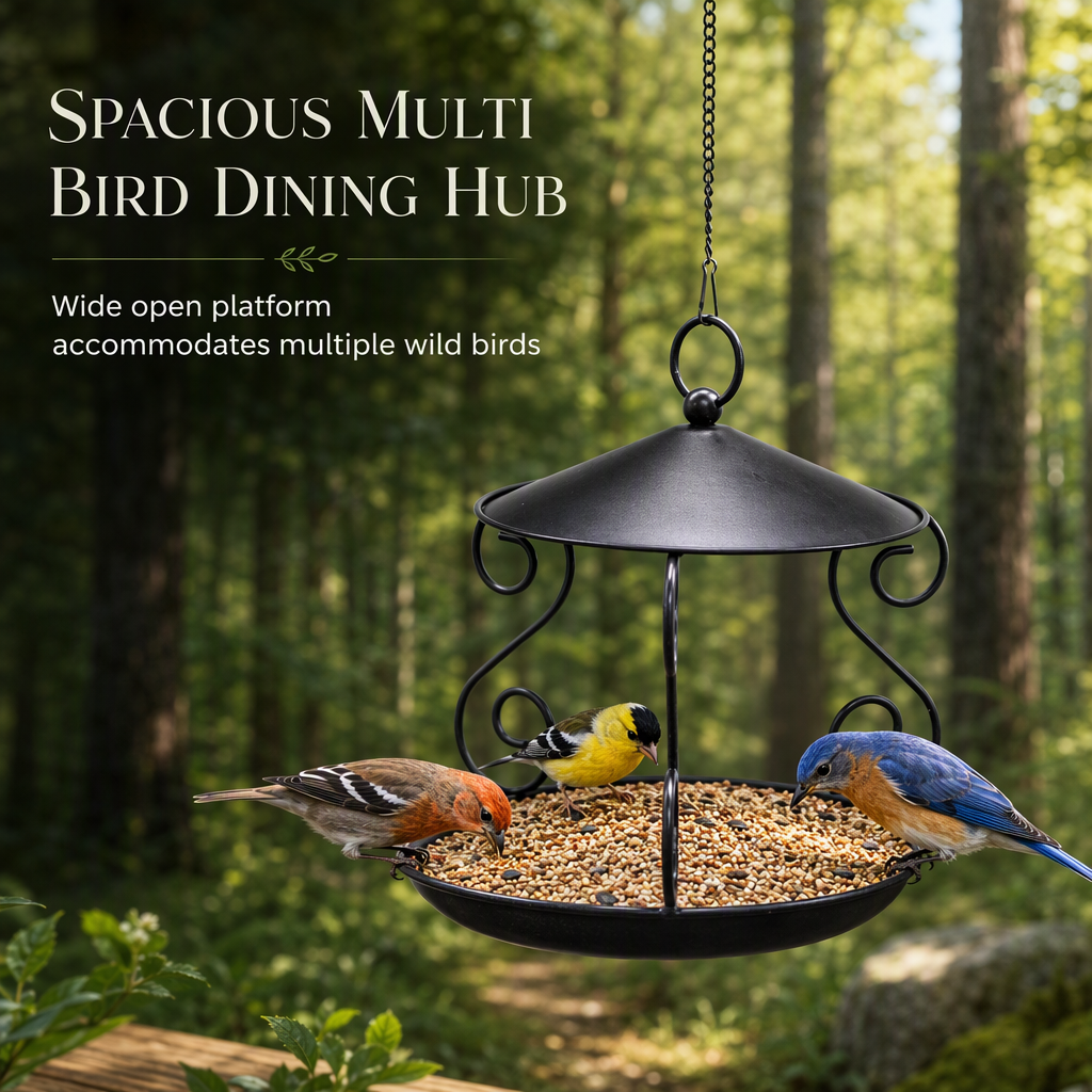 🐦 Covered Hanging Bird Feeder – Keep Bird Seed Drier Outdoors
