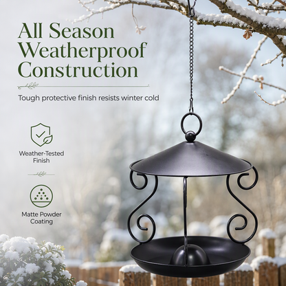 🐦 Covered Hanging Bird Feeder – Keep Bird Seed Drier Outdoors