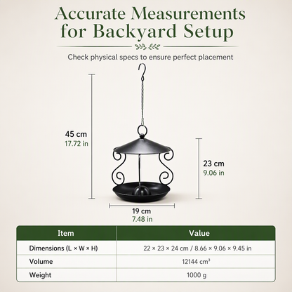 🐦 Covered Hanging Bird Feeder – Keep Bird Seed Drier Outdoors