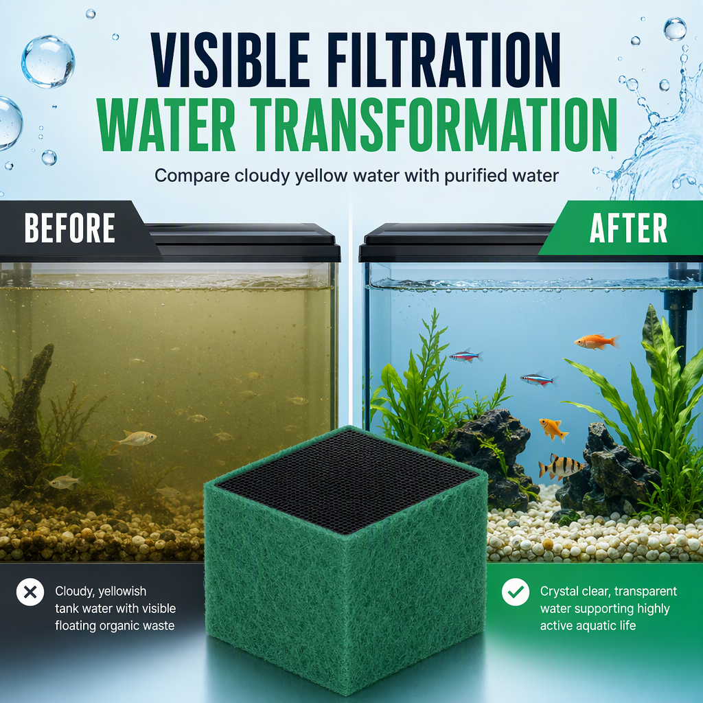🎁2026 New Arrivals 50% OFF💥Activated Carbon Filter Cube – honeycomb filtration clears cloudy water, removes odors. Anti-crumble block for crystal-clear aquarium! 🛡️✅