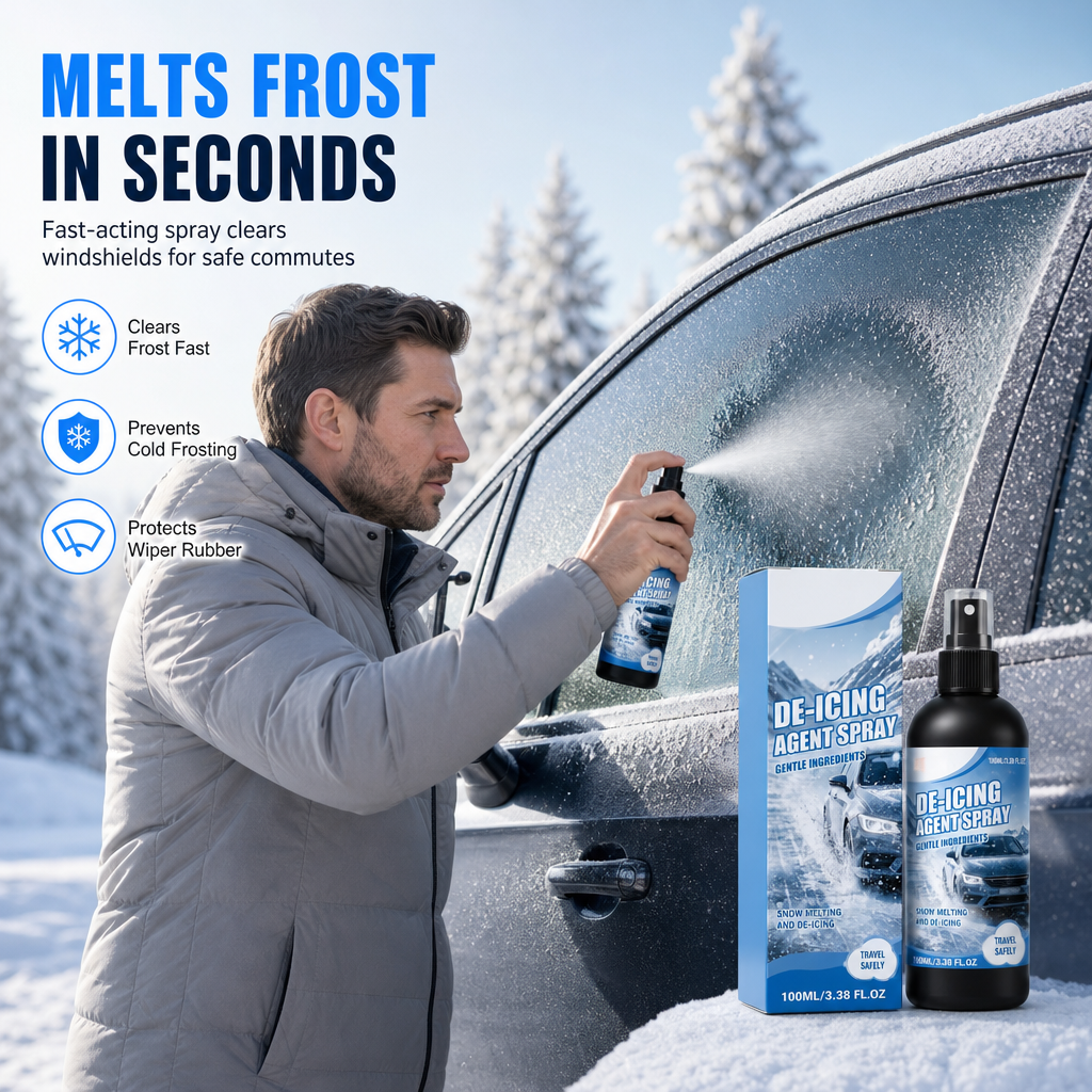 Car Windshield and Window Glass De-Icing and Snow Melting Spray for Winter 100ml