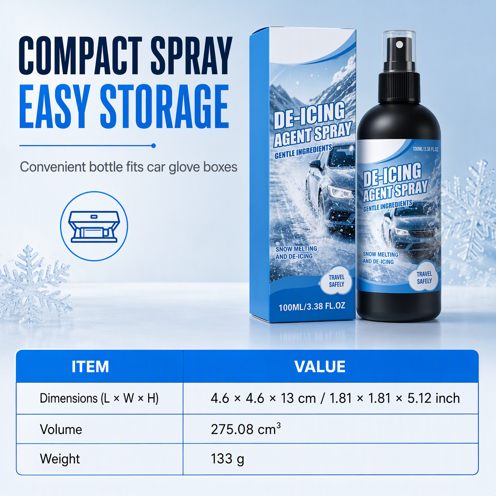 Car Windshield and Window Glass De-Icing and Snow Melting Spray for Winter 100ml