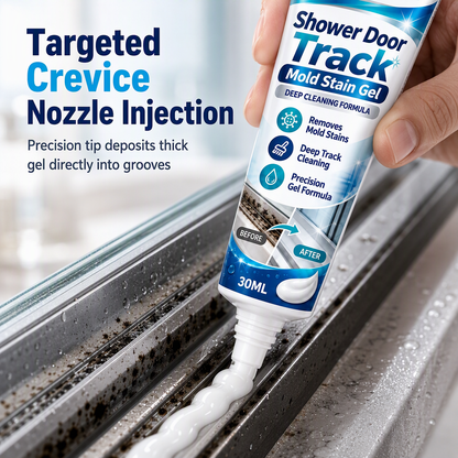 Bathroom Mold Remover Gel for Shower Door Grooves and Glass Tracks Black Mold Stain and Limescale Cleaner Set with Sponge 30ml