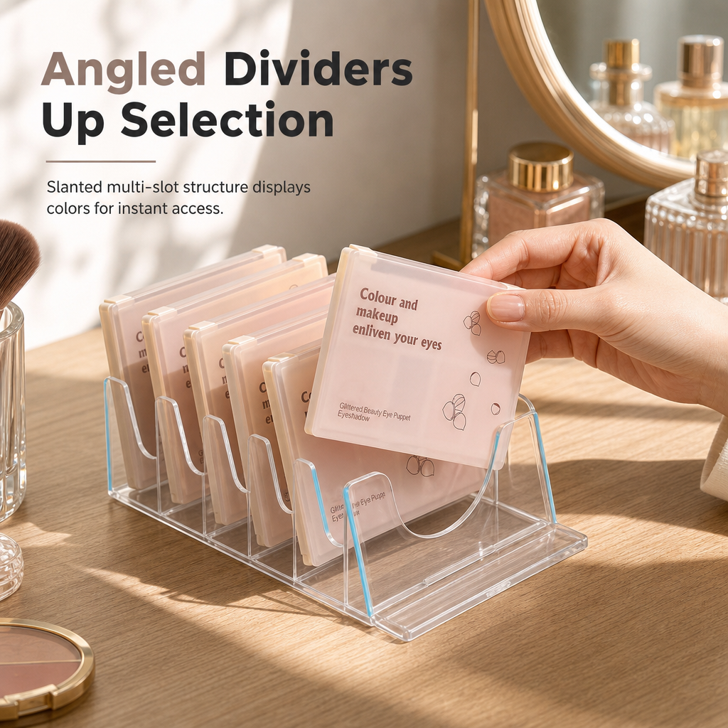 Clear Divided Eyeshadow Palette Organizer
