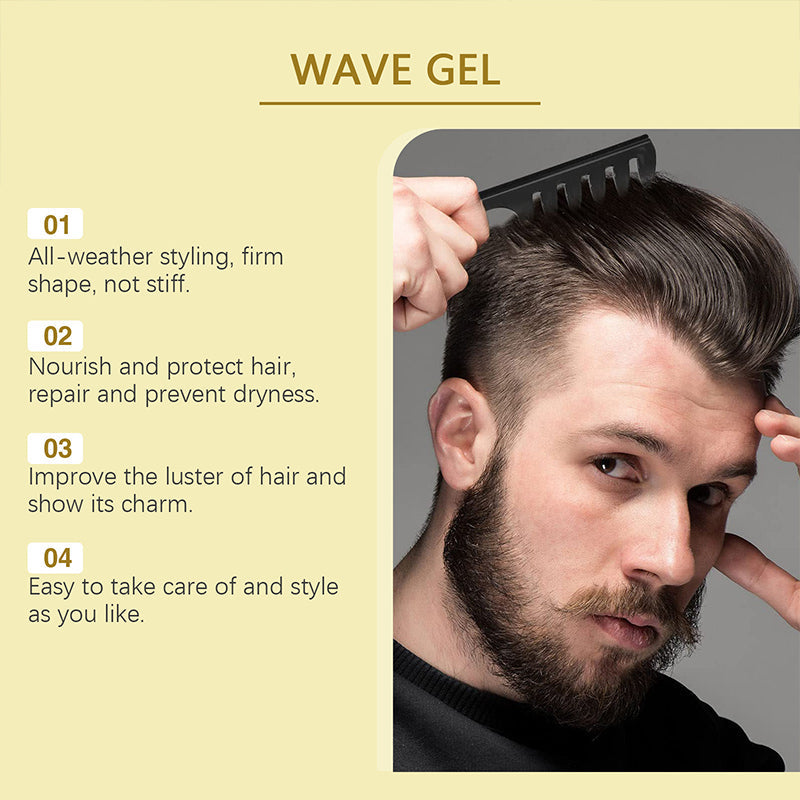 🥳2026 HOT SALE🥳💞50K+ SOLD! 💪🌊 50% OFF! Men's Strong Hold Wave Styling Gel – strong hold, natural finish, no stiffness. Quick styling for work or weekend! ✨✅