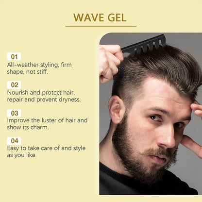 🥳2026 HOT SALE🥳💞50K+ SOLD! 💪🌊 50% OFF! Men's Strong Hold Wave Styling Gel – strong hold, natural finish, no stiffness. Quick styling for work or weekend! ✨✅