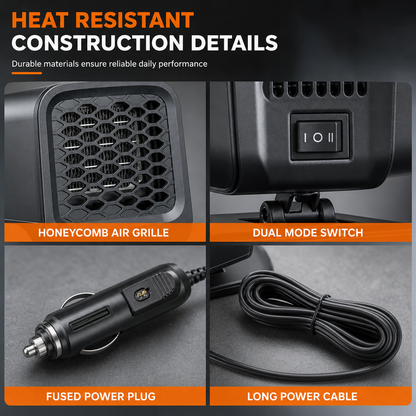 Portable Foldable Car and Defroster 12V 24V Square Electric Windshield Demister Fan